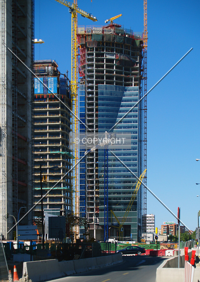 As seen from Paseo de la Castellana