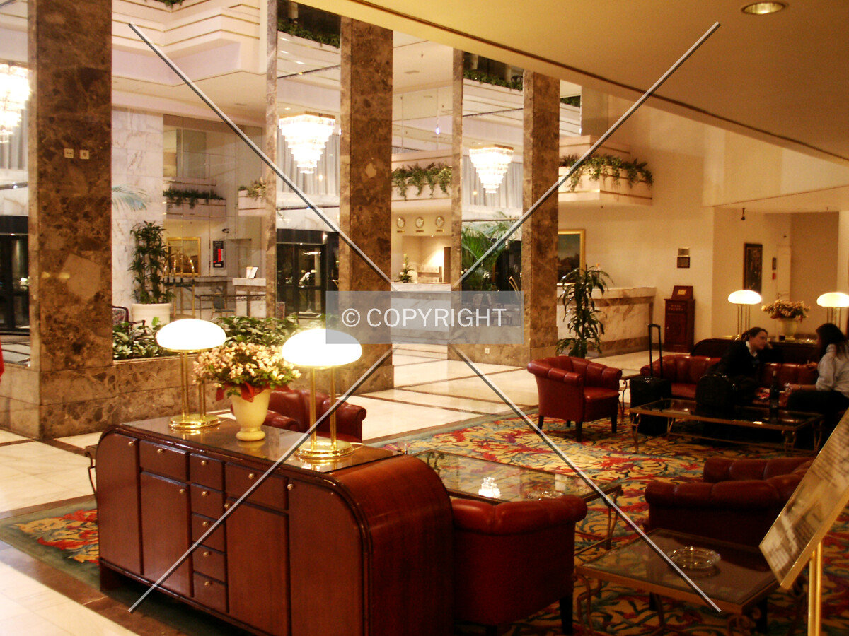 Looking southeast across the lobby