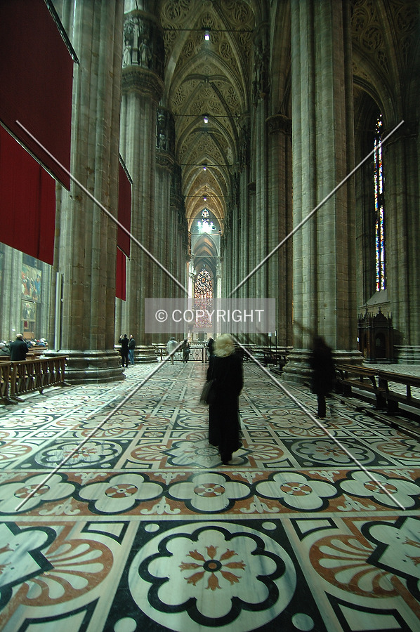 Inside cathedral of Duomo Milano