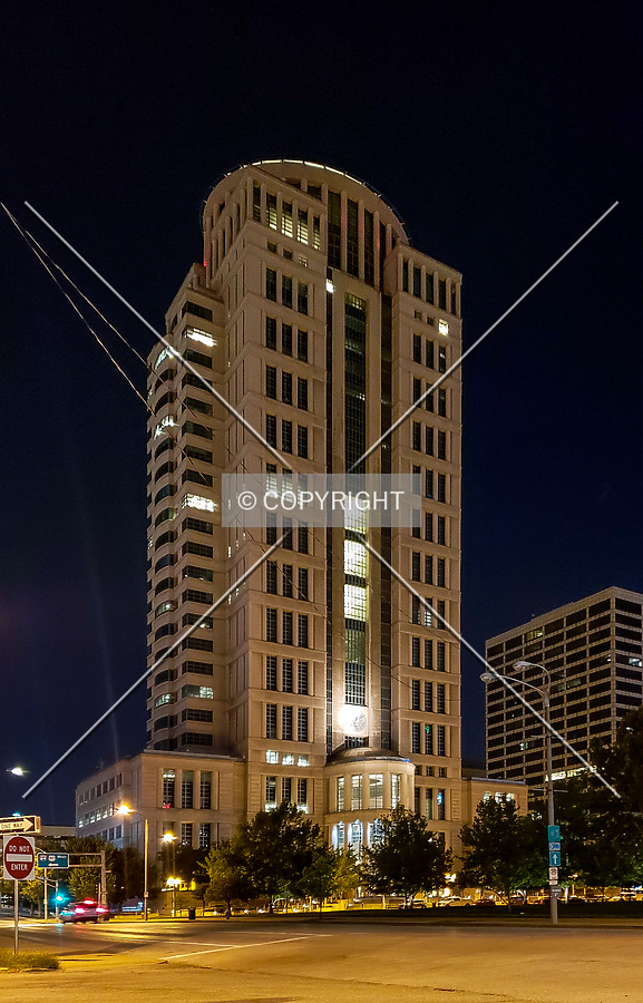 From the southeast at night; August 8, 2018