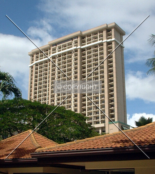 View to the north from within the Hilton Hawaiian Village