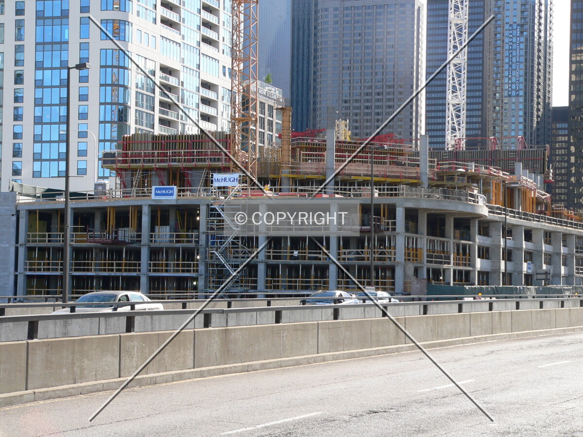 Looking southwest from the intersection of Wacker Drive and Lakeshore Drive
