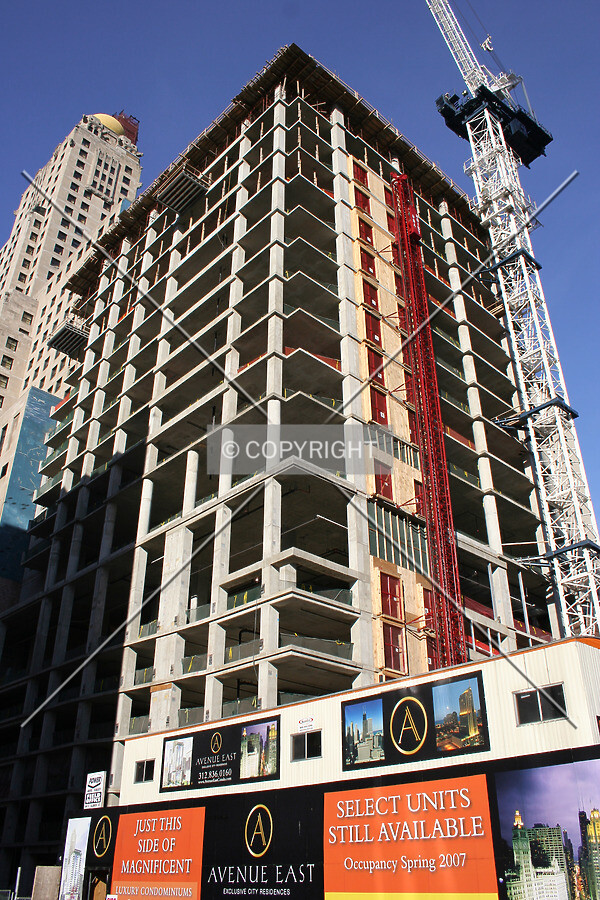 Looking up the southeast corner