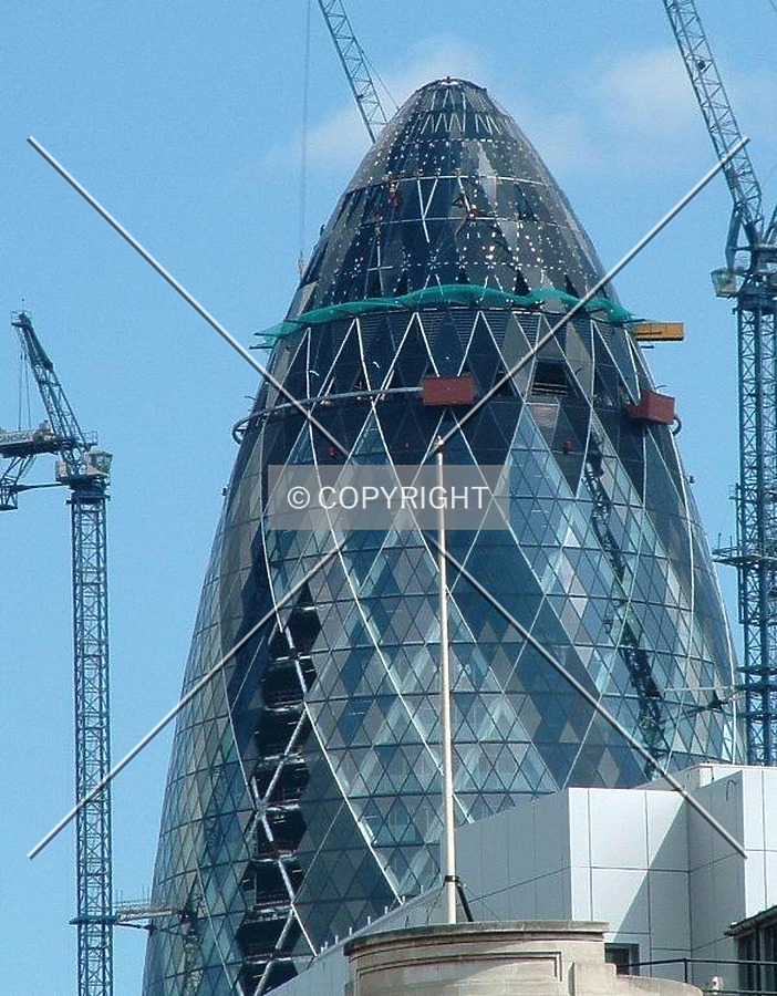 Close up view of the crown as seen from near London Wall