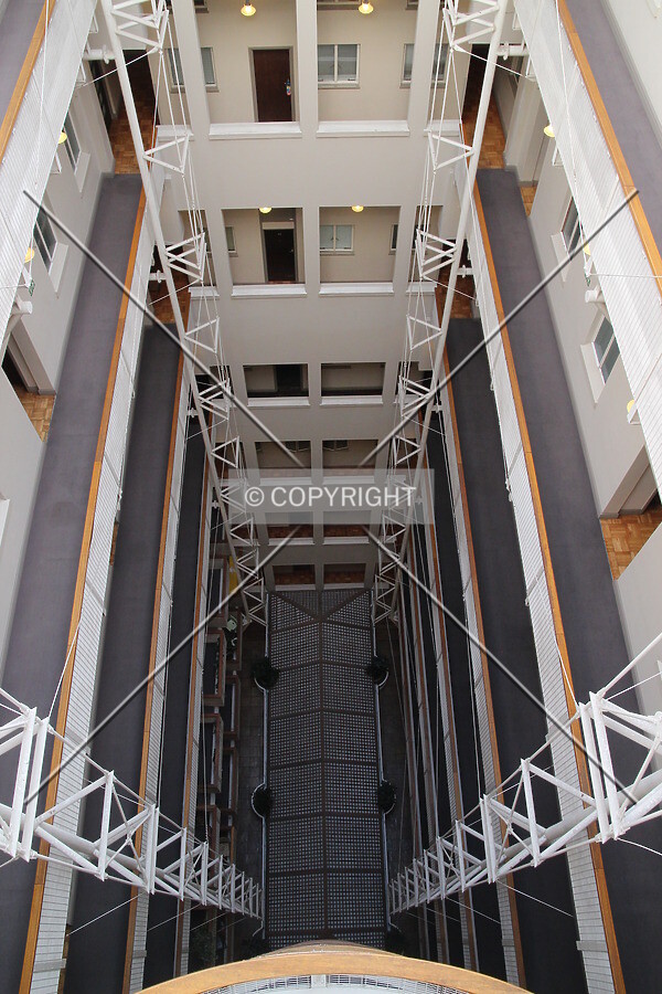 Looking down in the atrium