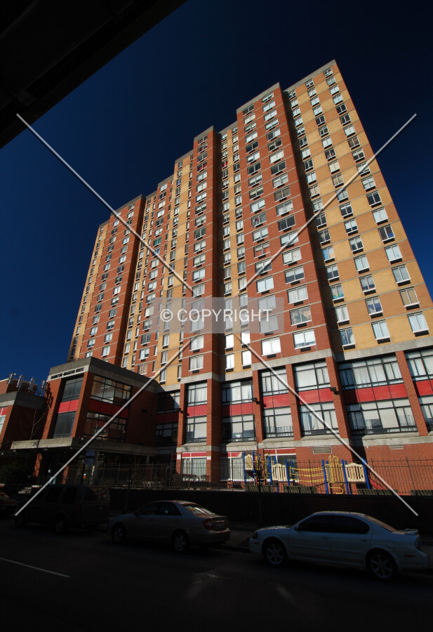 Looking up from along FDR Drive