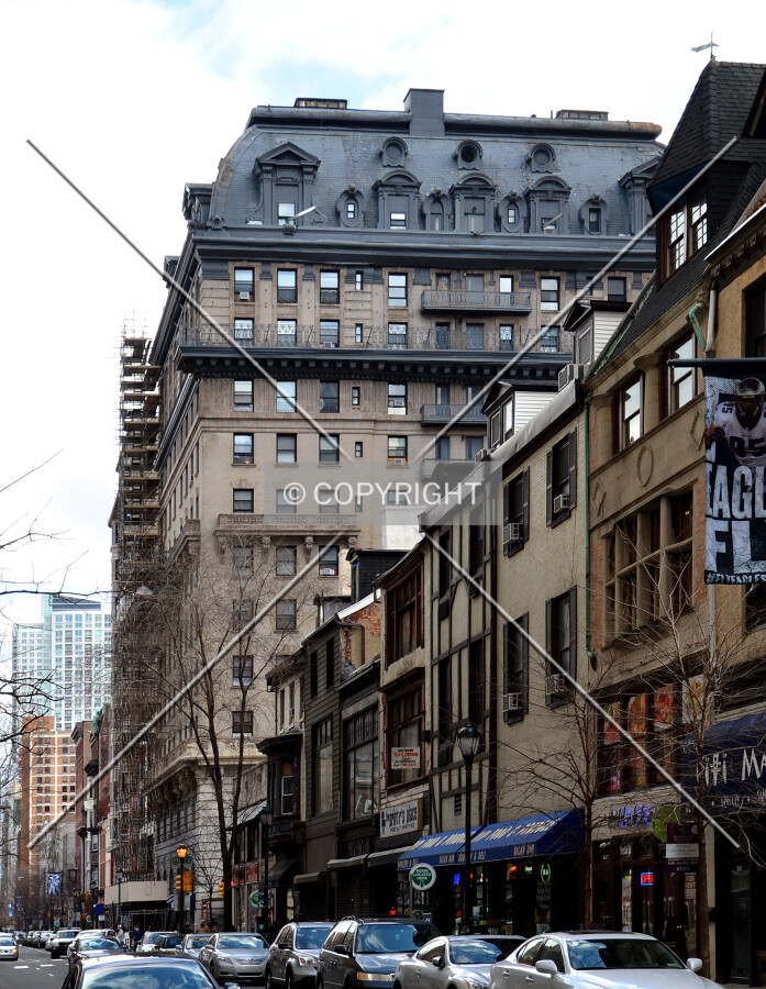 View from the northwest along Walnut Street
