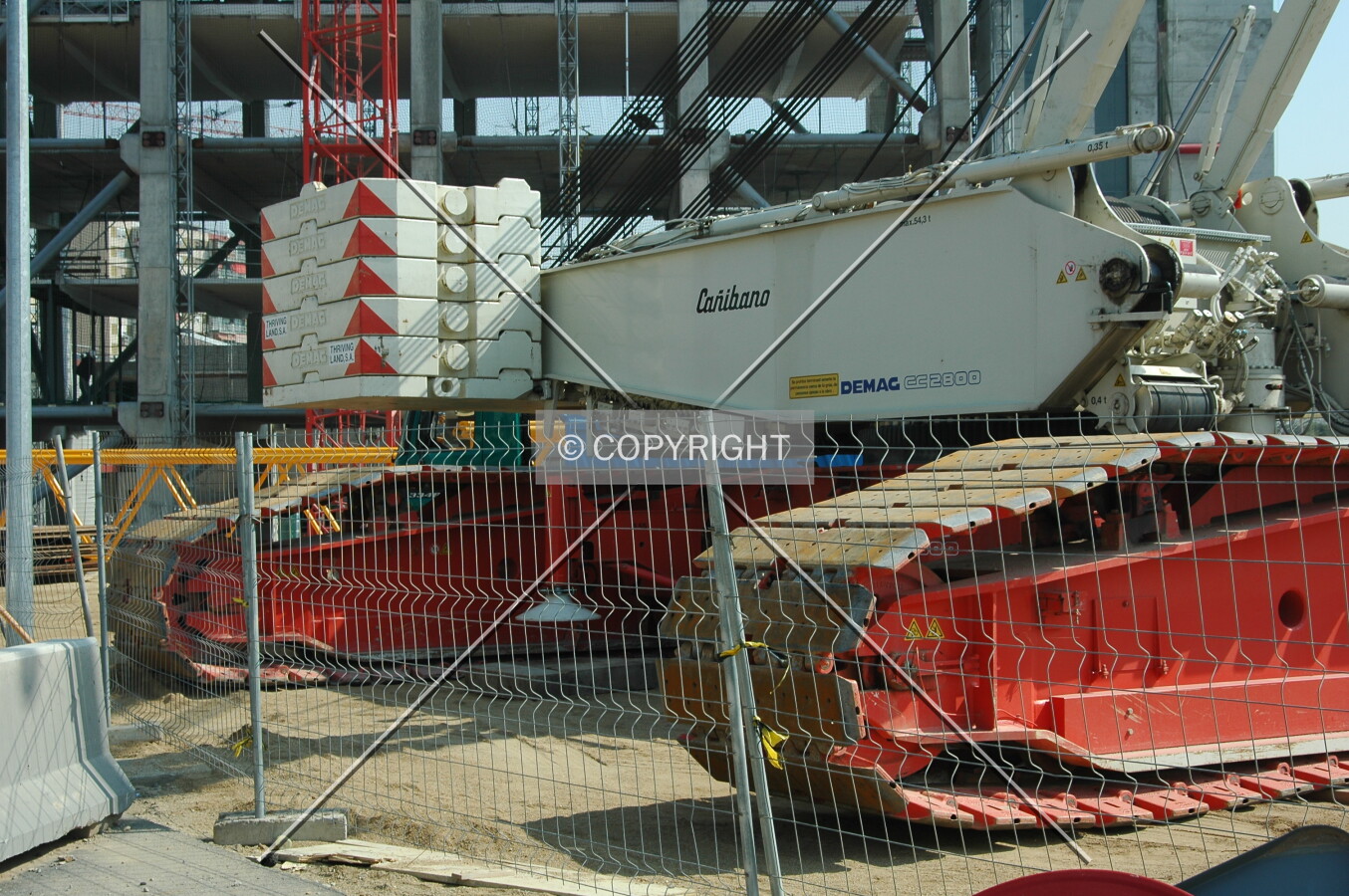 Back side of the mobile crane