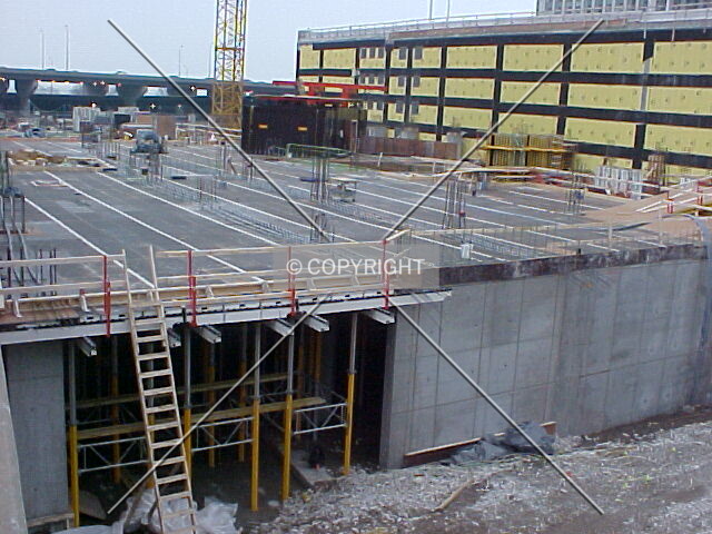 Looking southeast across the construction site