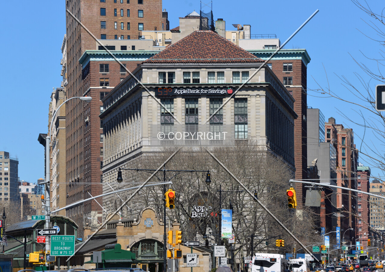 View from the southwest toward Broadway and Amsterdam Avenue