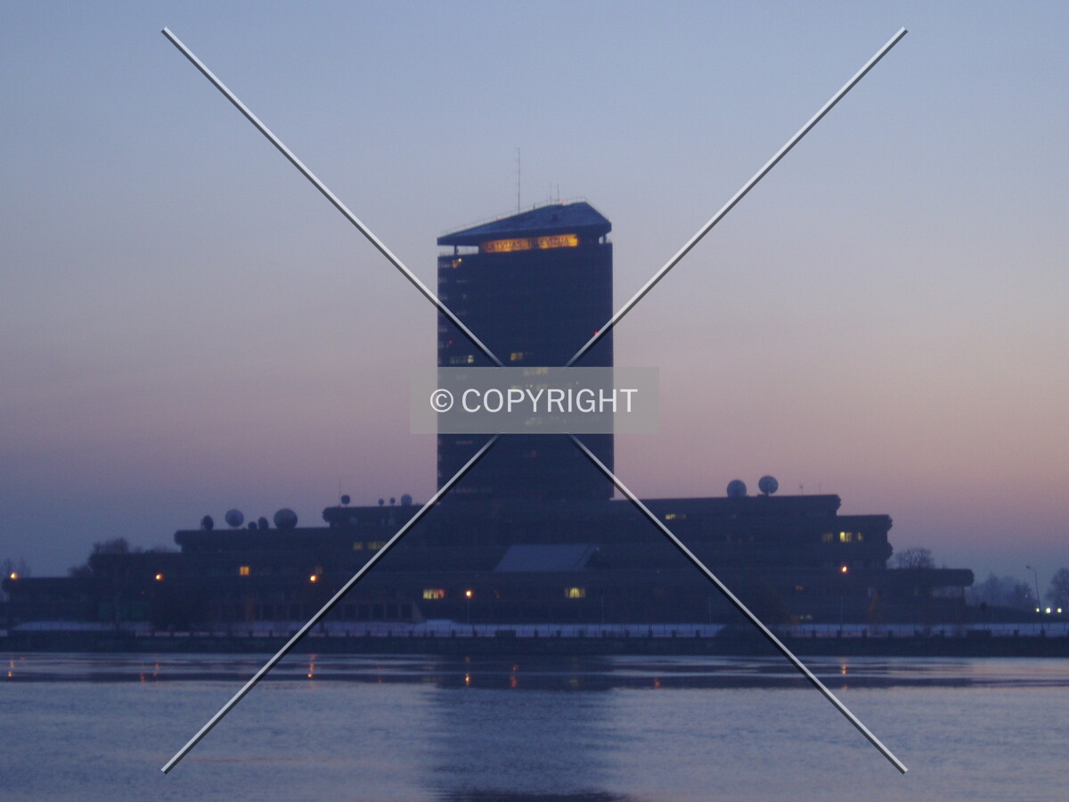 Evening view across Daugava River from Krasta Street