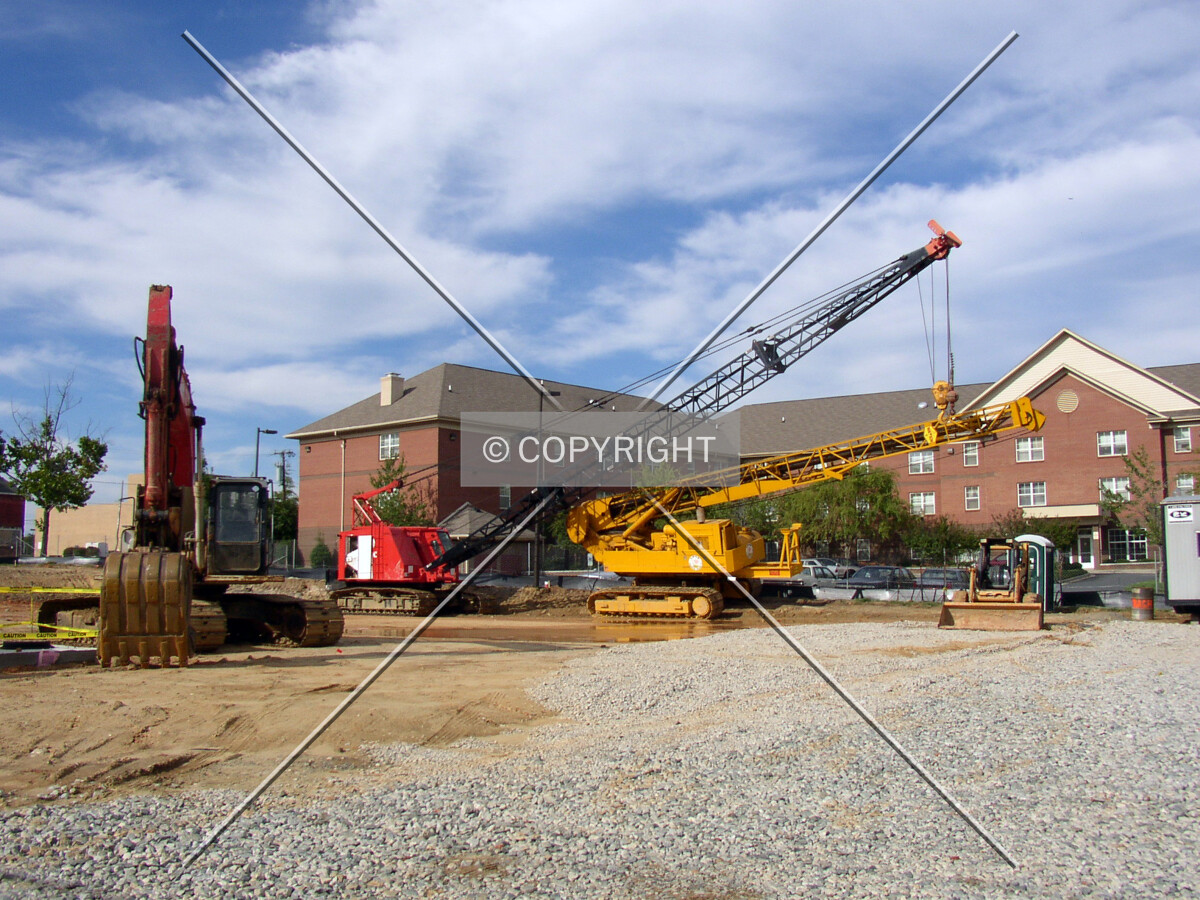 Looking northwest across the site from East 6th Street