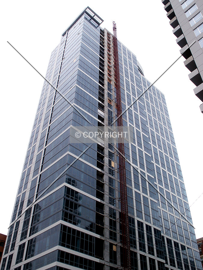 Looking up the southwest corner