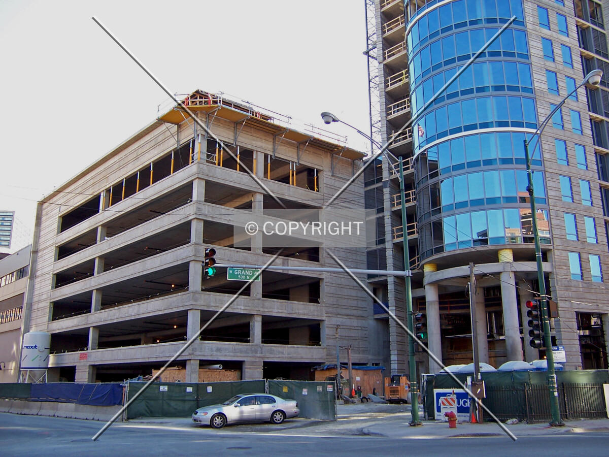 Parking garage and future entrance along Kingsbury Street
