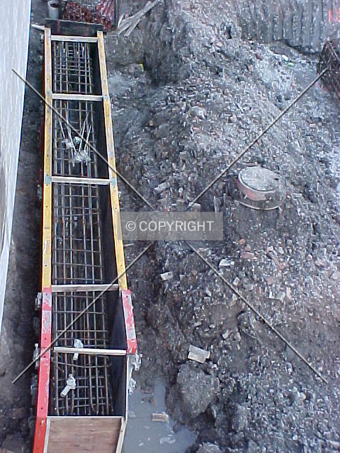 Foundation framing and reinforcing steel rebar