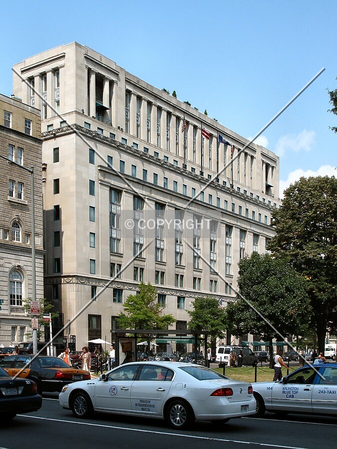 View to the northwest from I Street, across the southwest corner of McPherson Square
