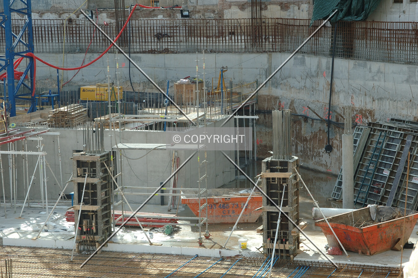 Concrete core on its base