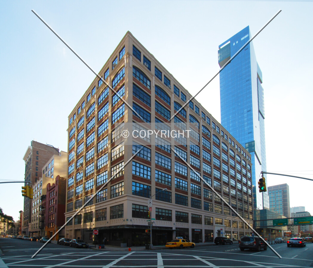 Viewed from the north along Varick Street