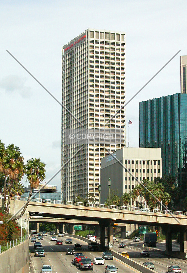 South view along one of LA's many freeways