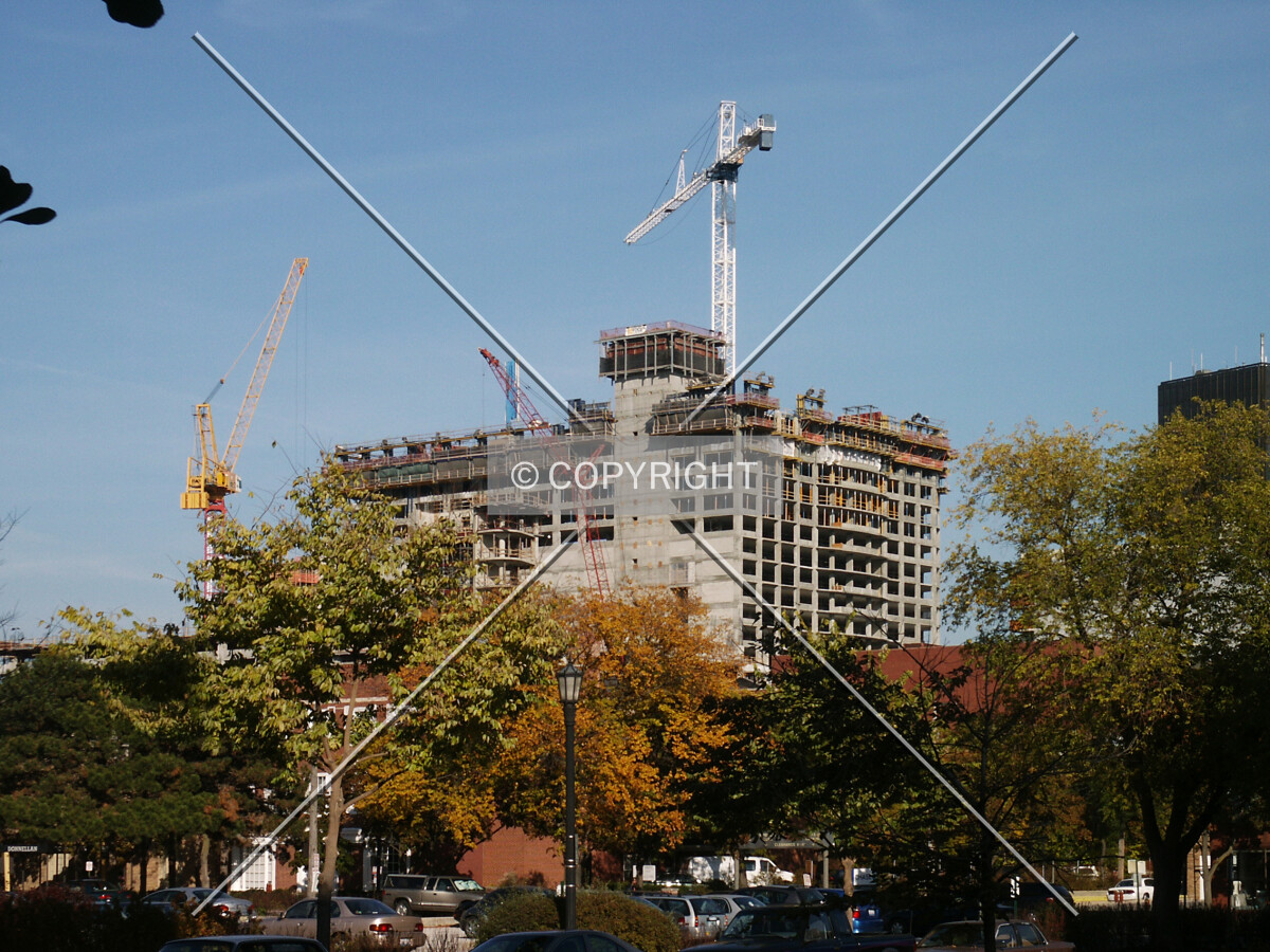 Looking northeast from Grove Street near Oak Avenue