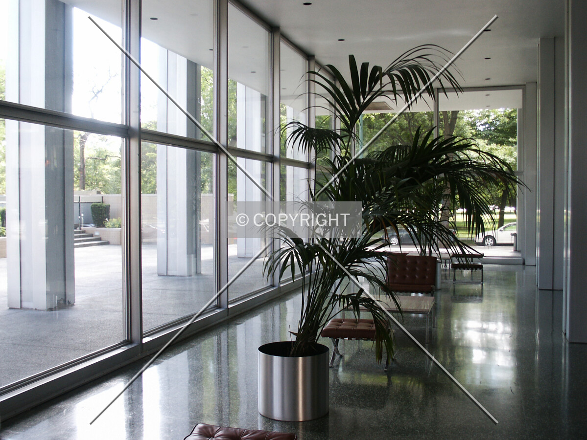 Looking east through the north lobby