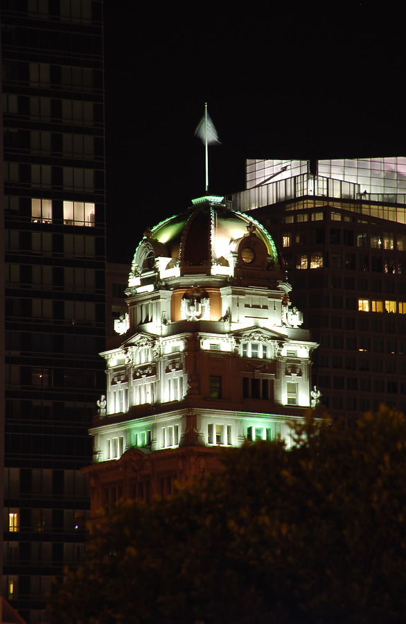 The illuminated dome at night