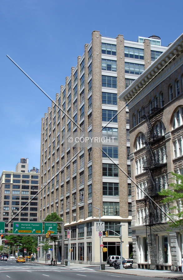 From the southwest along Hudson Street