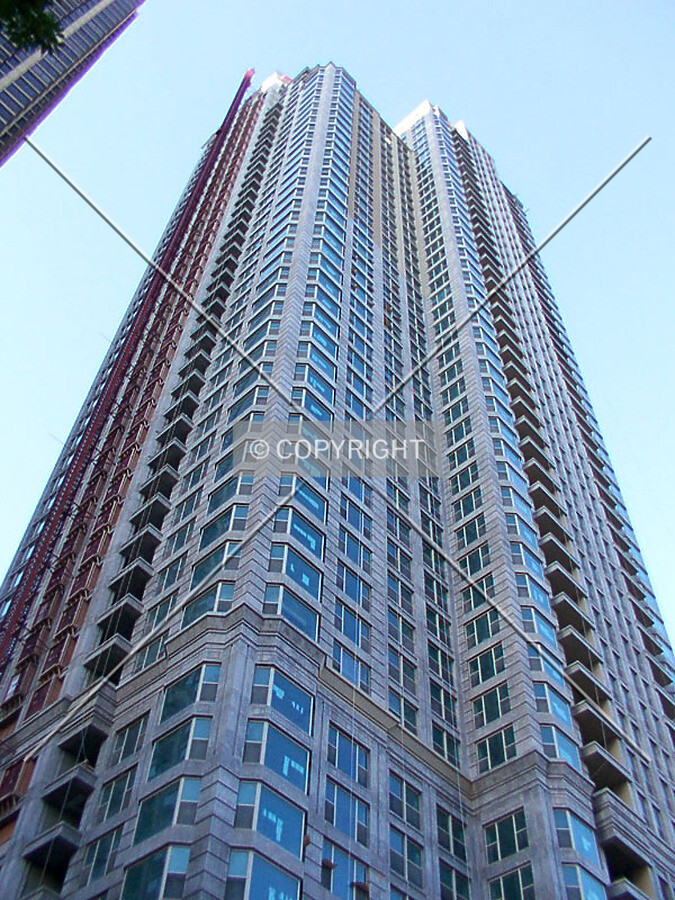 Looking up the northeast corner