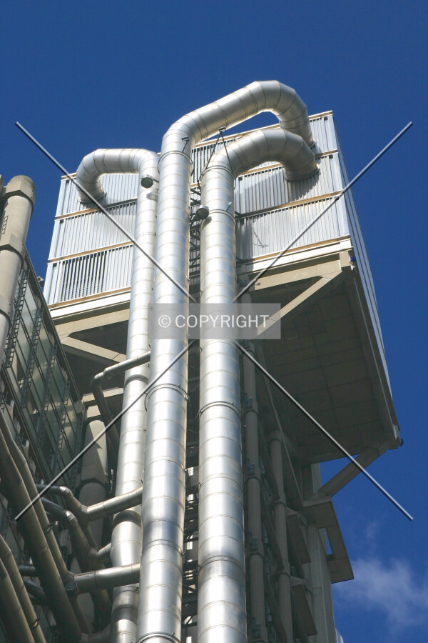 Ductwork entering the southeast services tower from Lime Street
