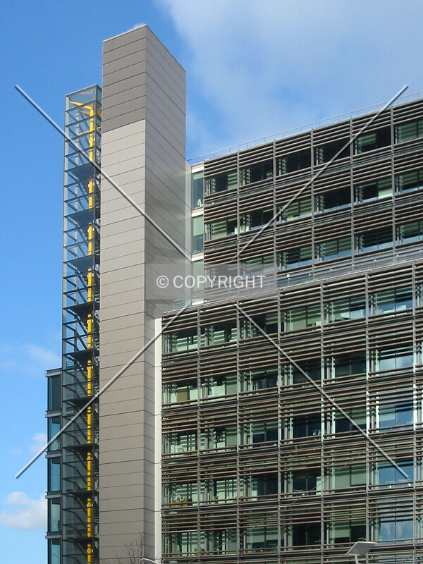An emergency staircase and window detail