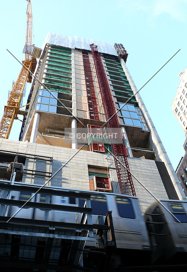 View up the southern side of the structure as seen from Lake Street