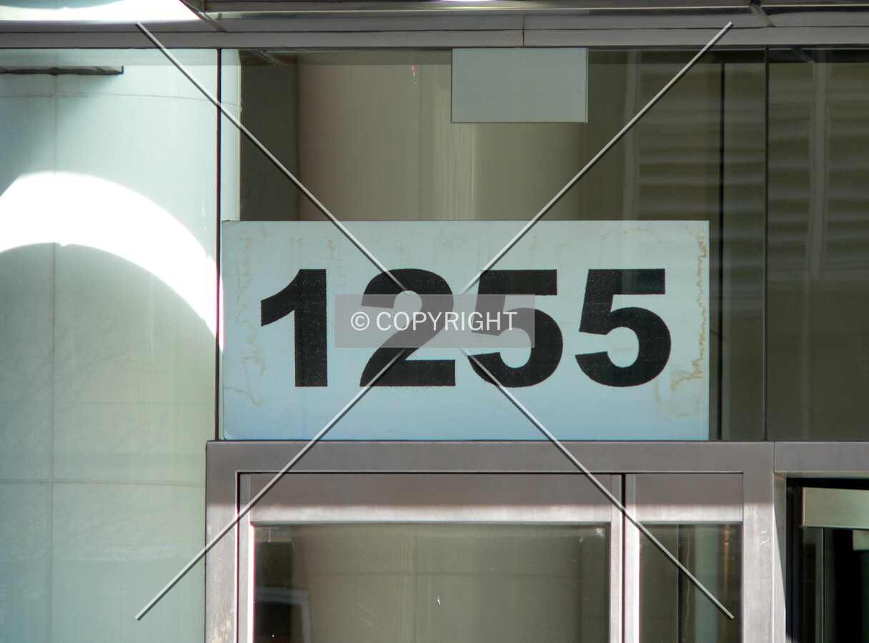Building address above the main entrance