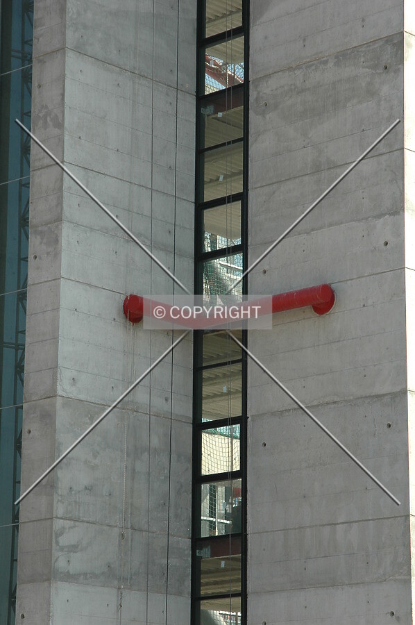 Windows between elevator cores