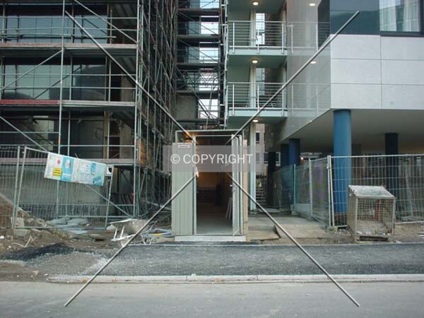 Side entrance for construction workers