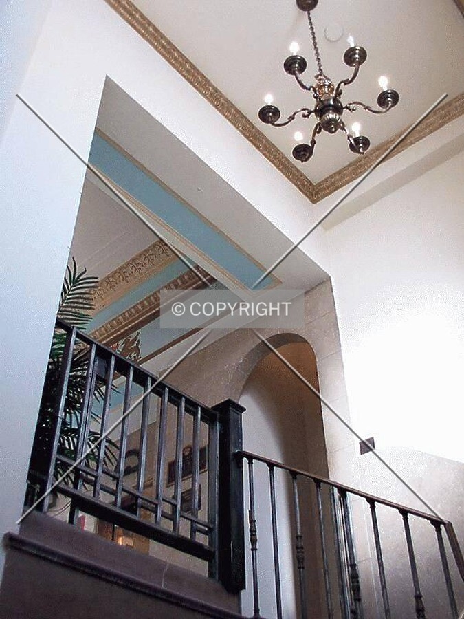 Looking up to the lobby