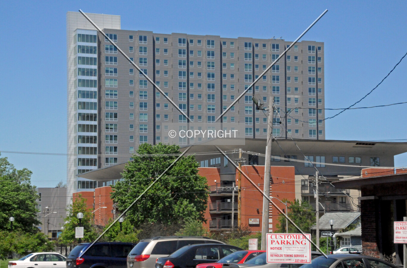 Looking northeast from Green Street