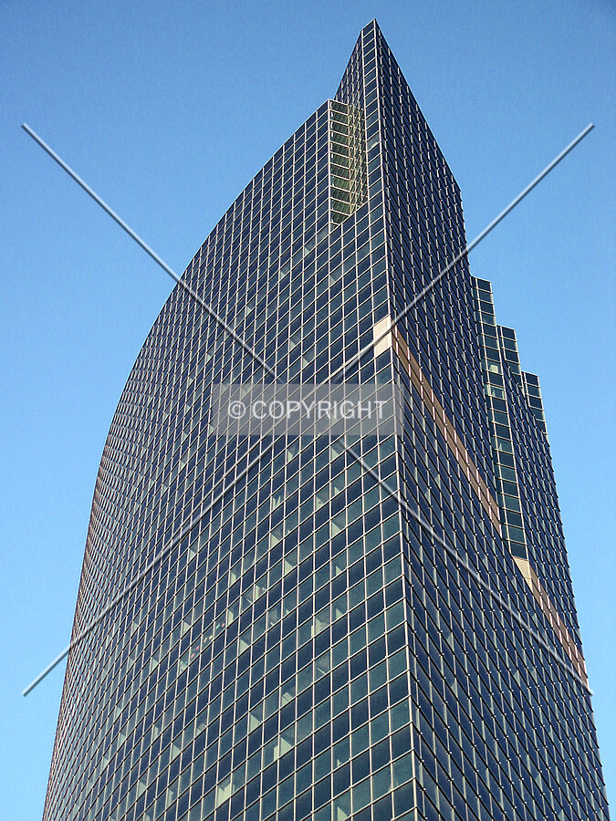 Looking up the southwest corner