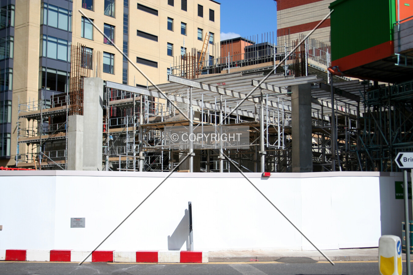 View of the construction progress