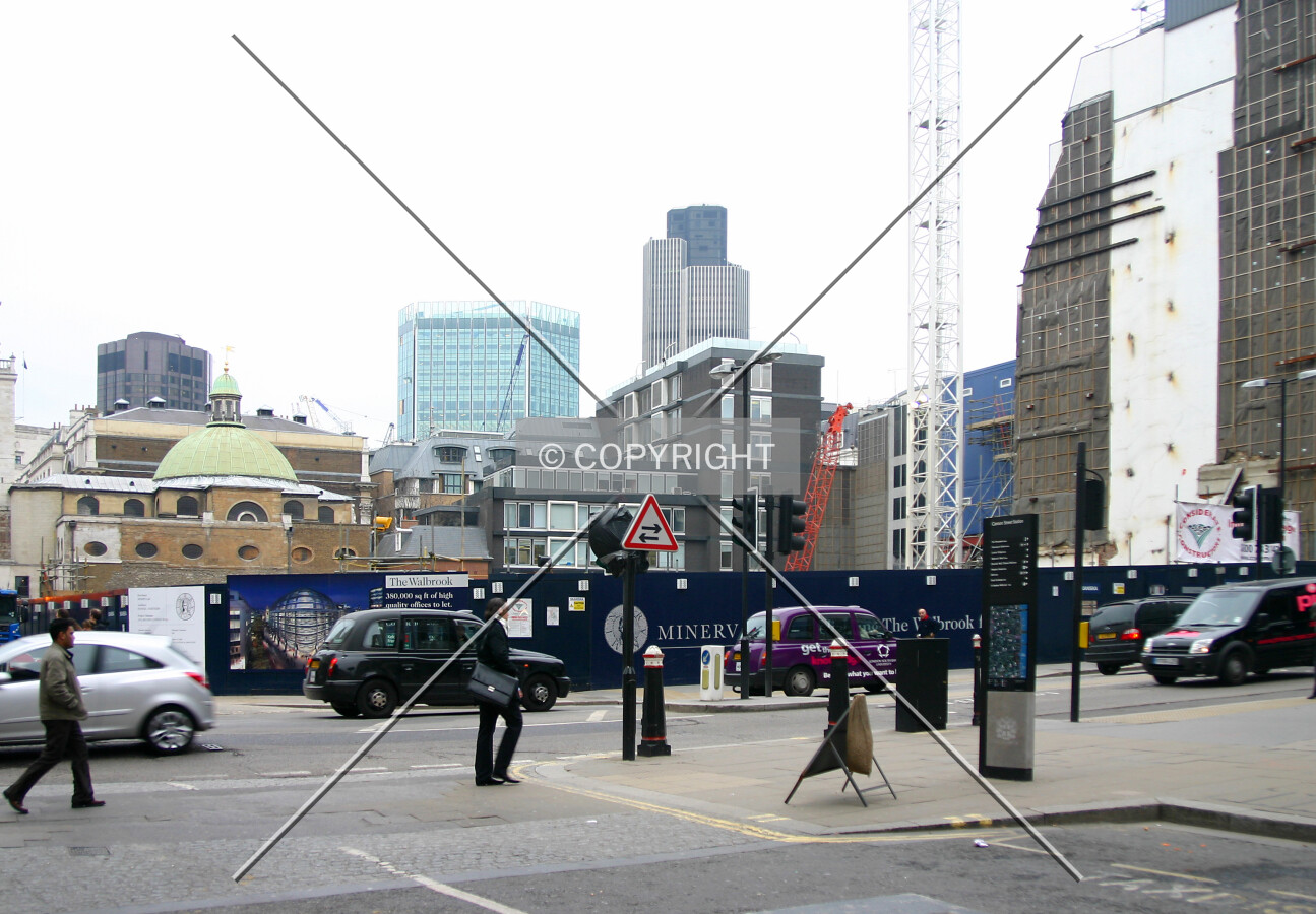 View northeast of the site from Dowgate Hill
