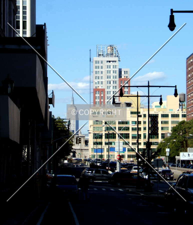 View from the south along Adams Street