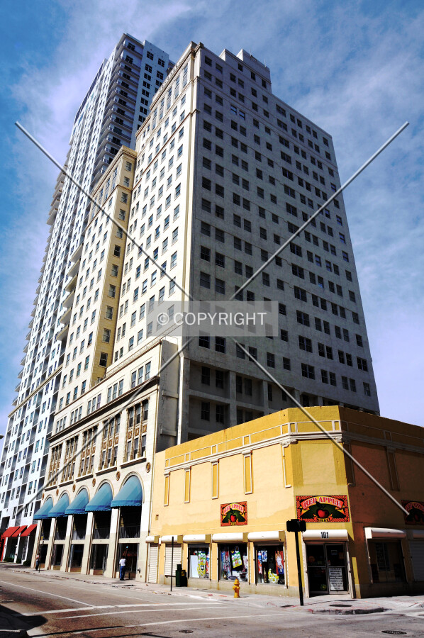 Looking up from the southwest