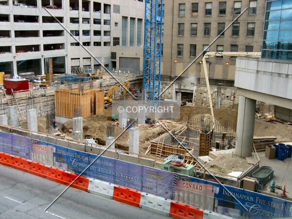 View to the northeast from the Claypool Court end of the Artsgarden
