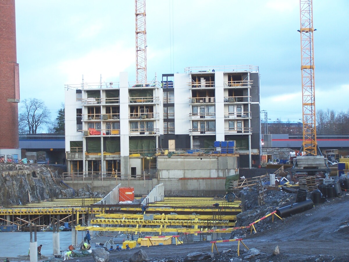View across the forthcoming parking lot