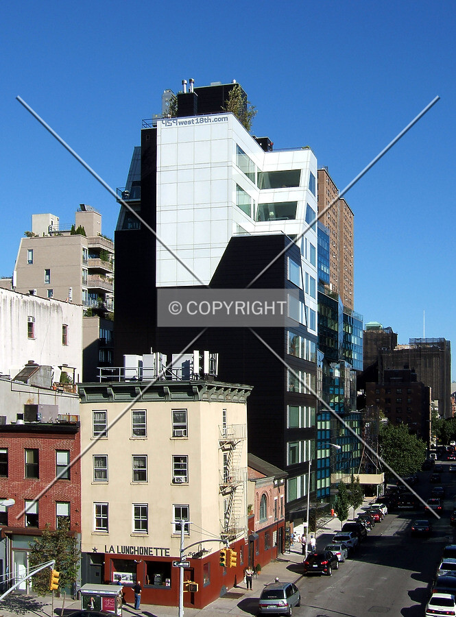 View from the northwest along 18th Street from the High Line