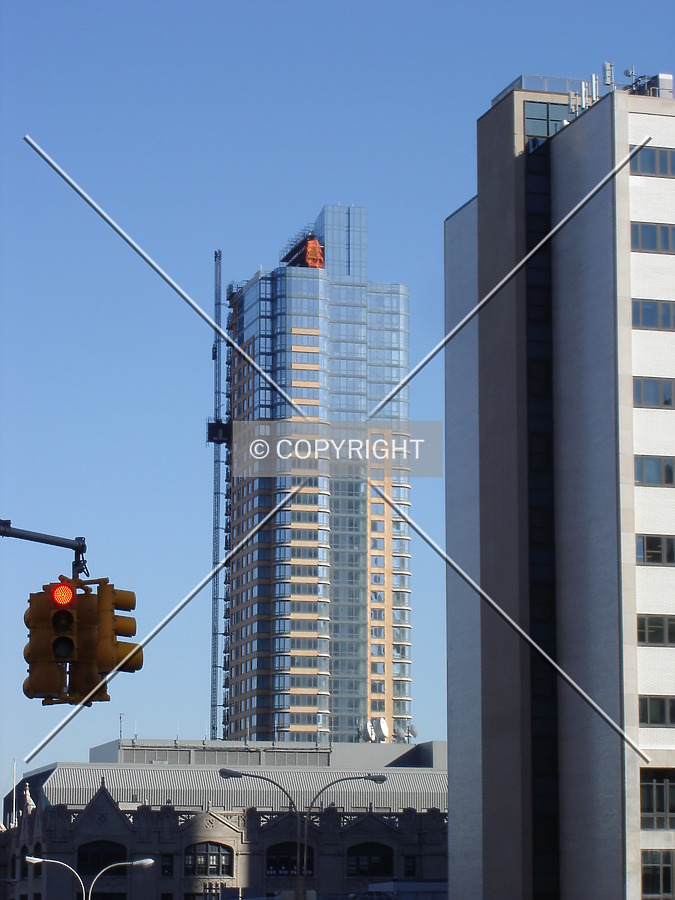 Looking east from Brooklyn Bridge Boulevard