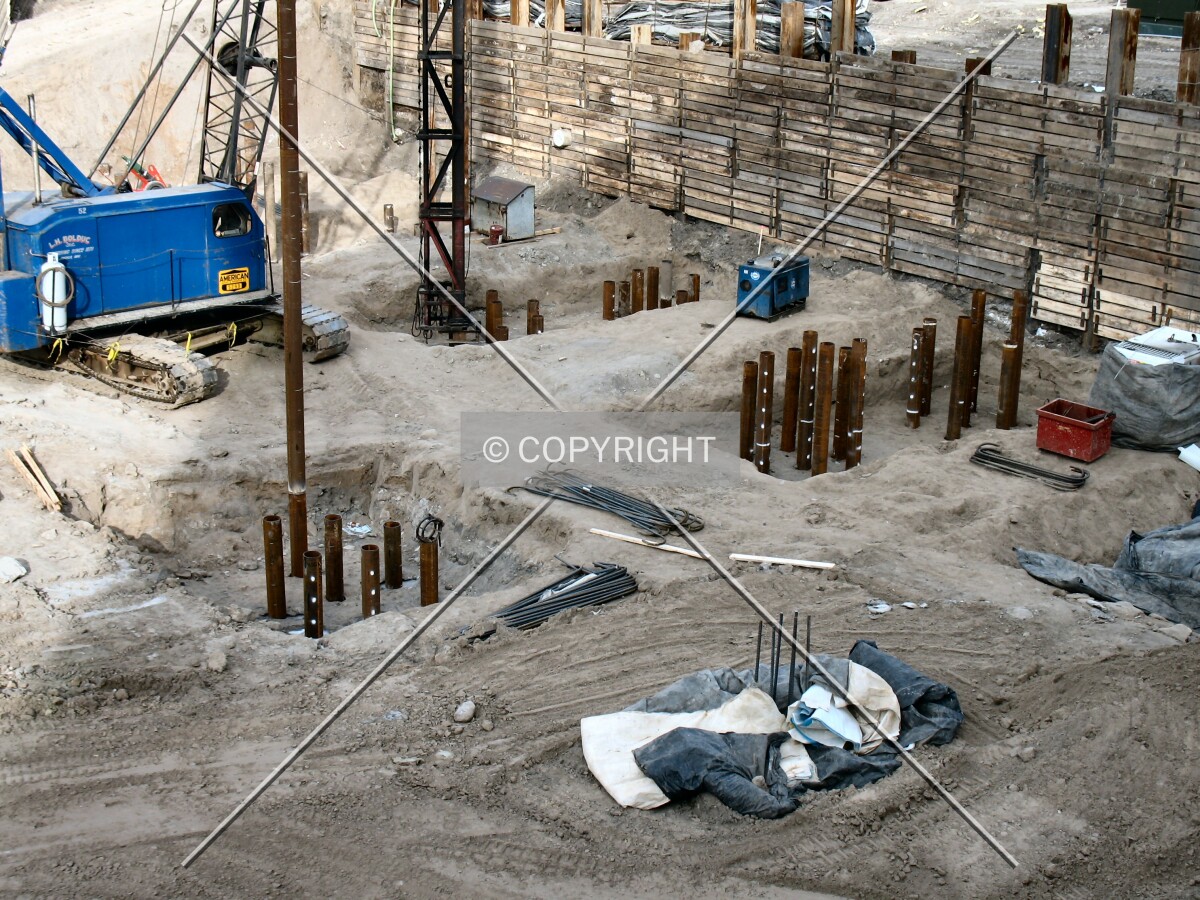 Foundation piles from the neighboring 720 Lofts