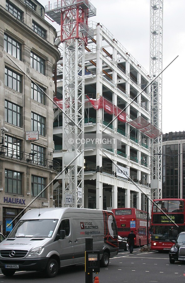 View south of the west side's steelwork from Bishopsgate