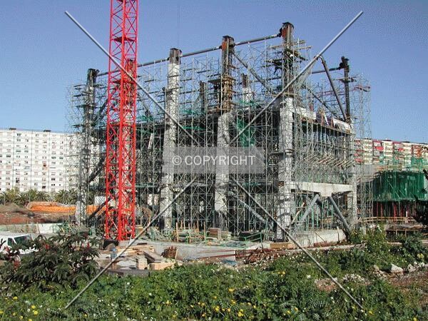View of the construction site from the south