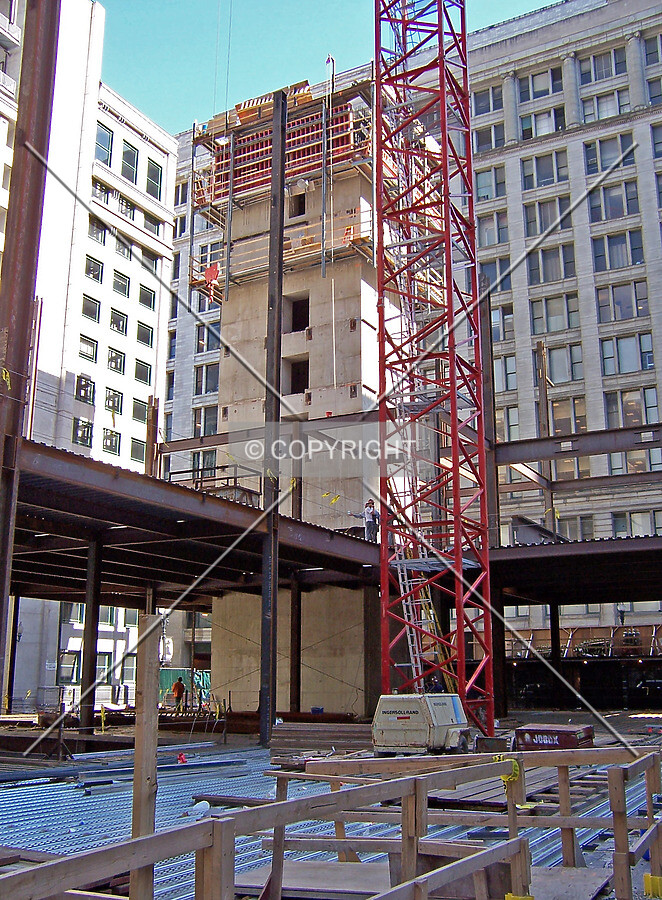 Looking southeast into the site from State Street