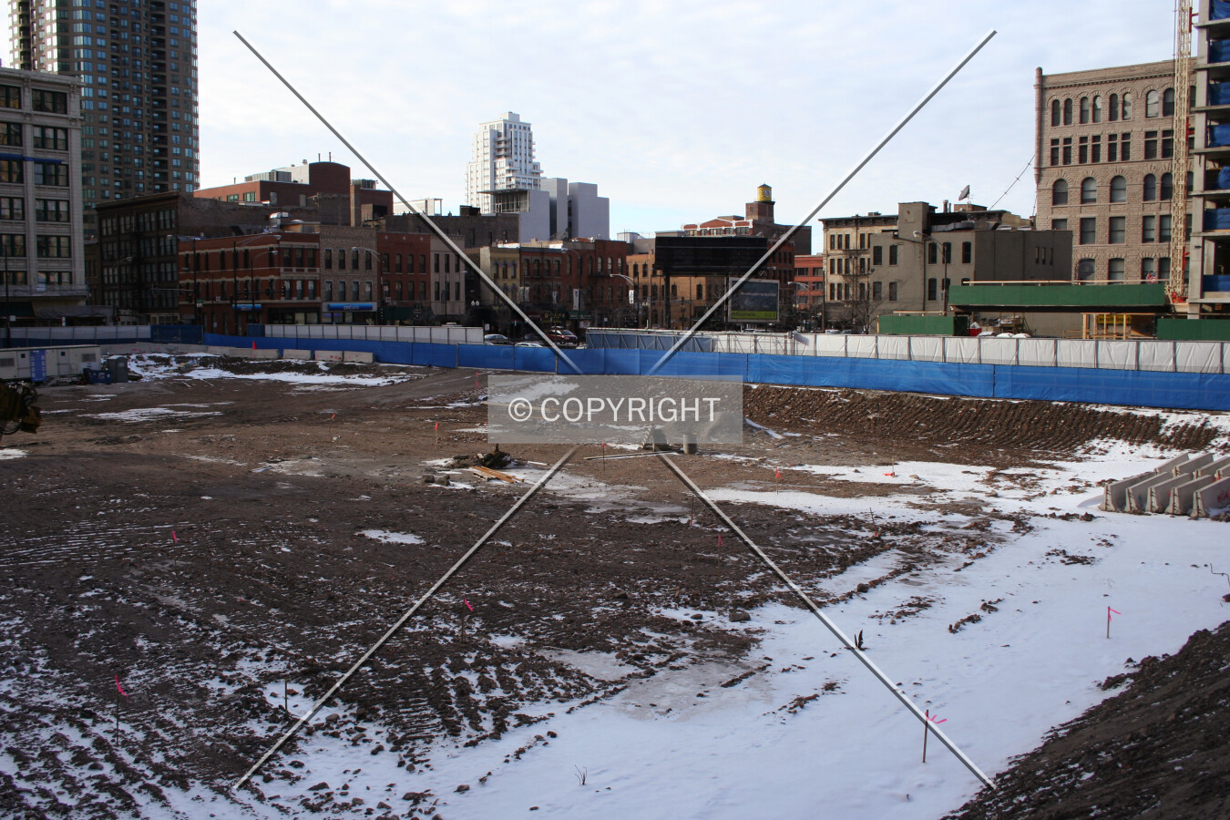 View from the southeast five days before the start of foundation work